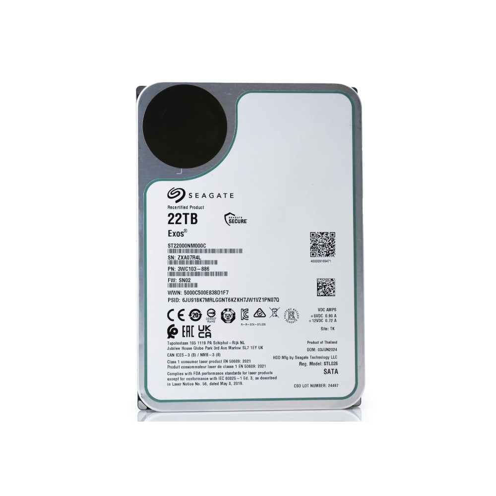 Seagate Exos X22 22TB Interne Server Festplatte ST22000NM000C 3,5 Zoll HDD SATA3