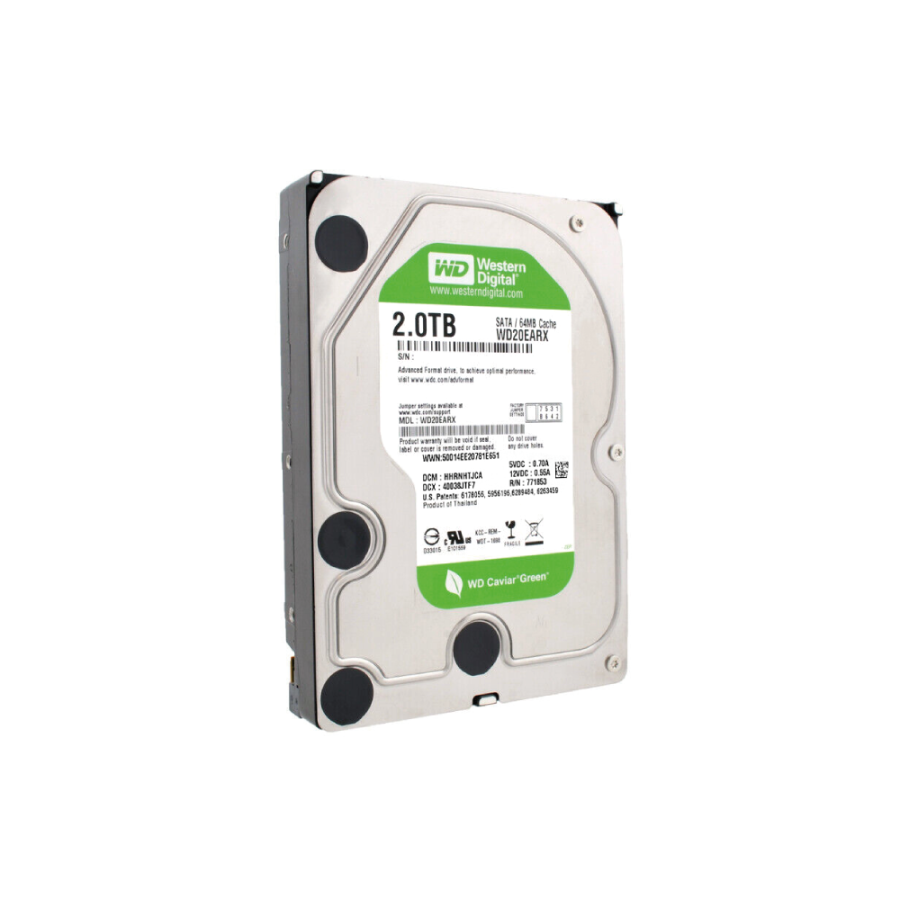 Western Digital WD Green 2TB Interne Festplatte WD20EARX 3,5 Zoll HDD SATA3 64MB