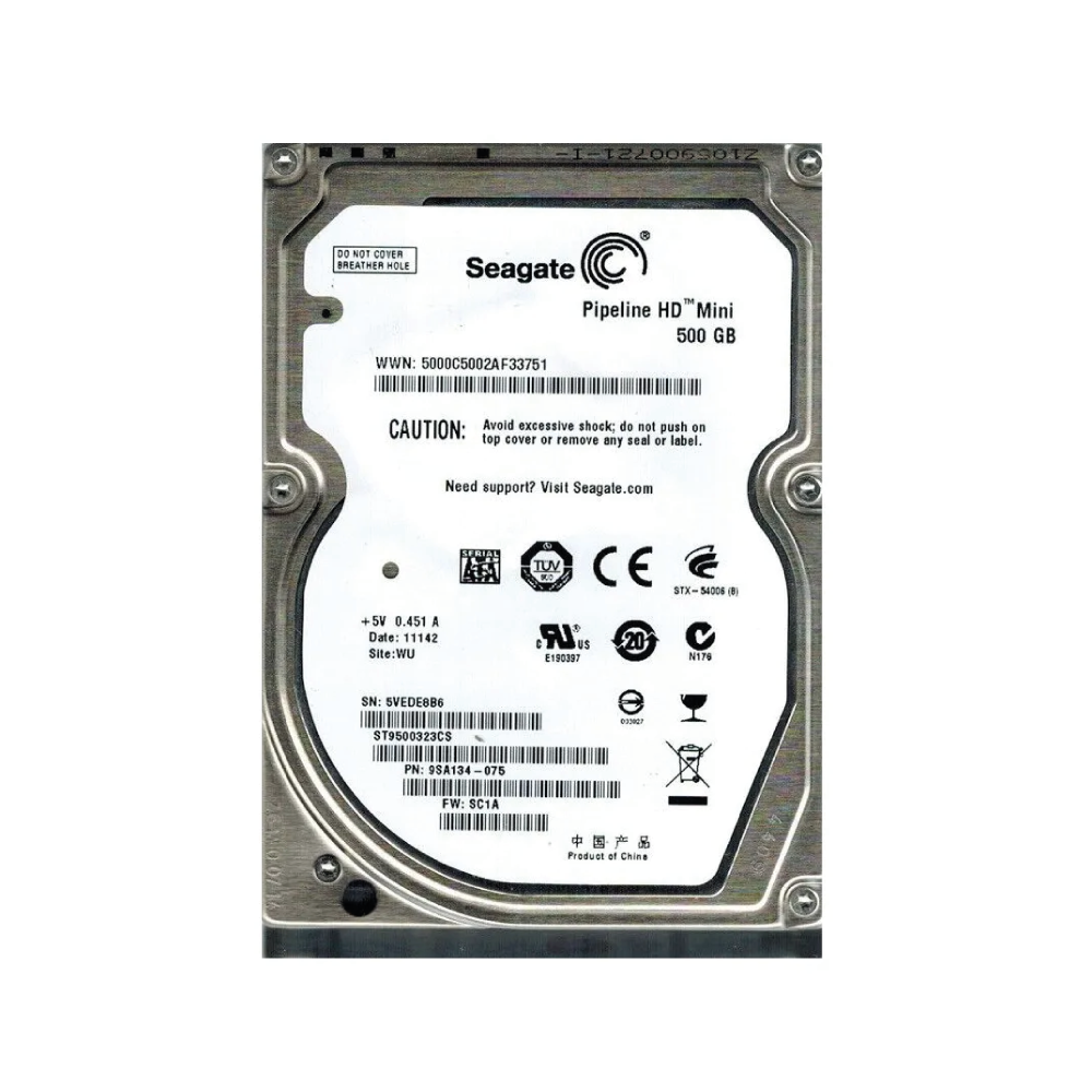 Seagate Pipeline 500GB Interne Festplatte ST9500323CS 2,5 Zoll HDD SATA 5400RPM