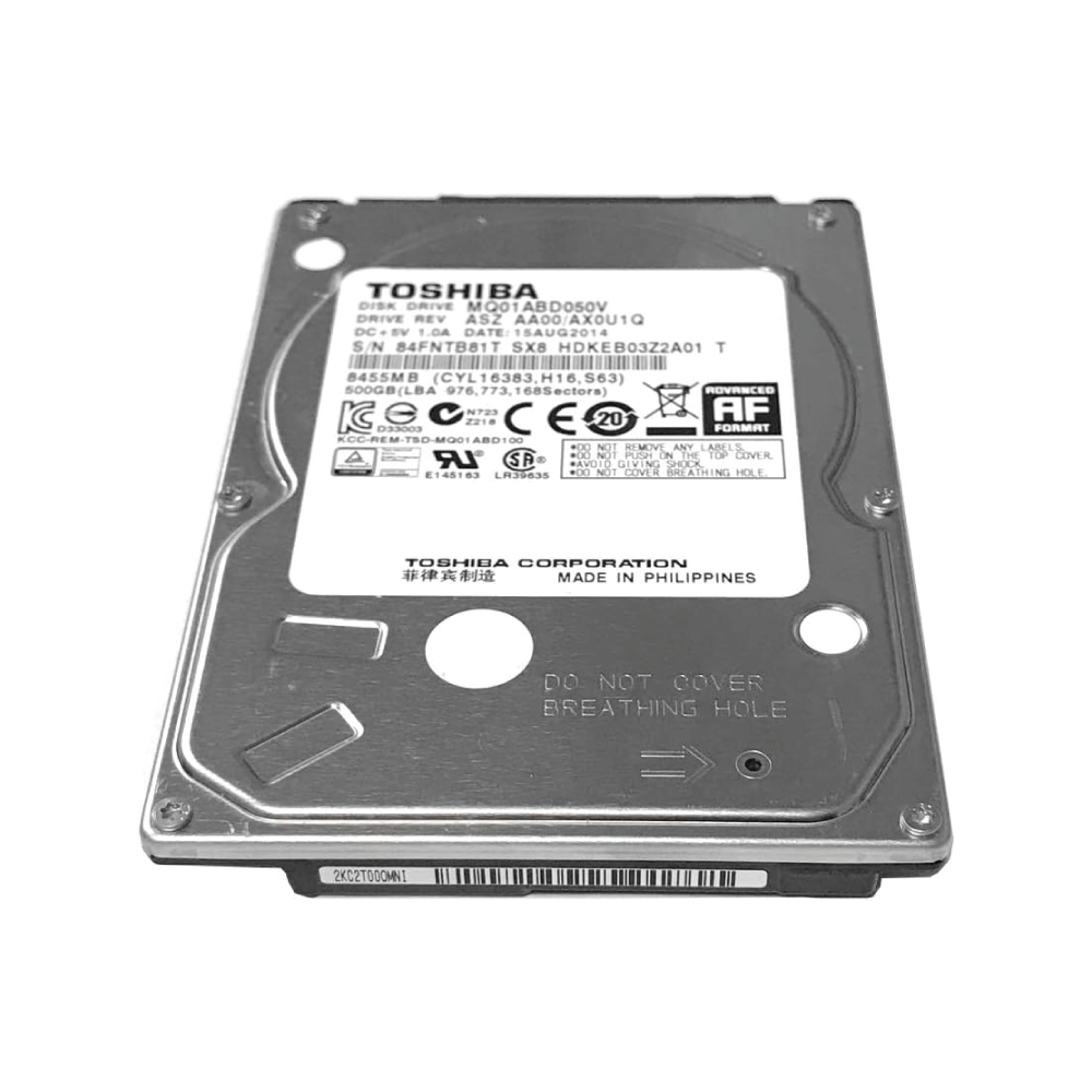 Toshiba 500GB Interne Festplatte MQ01ABD050V 2,5 Zoll HDD SATA2 5400RPM 8MB