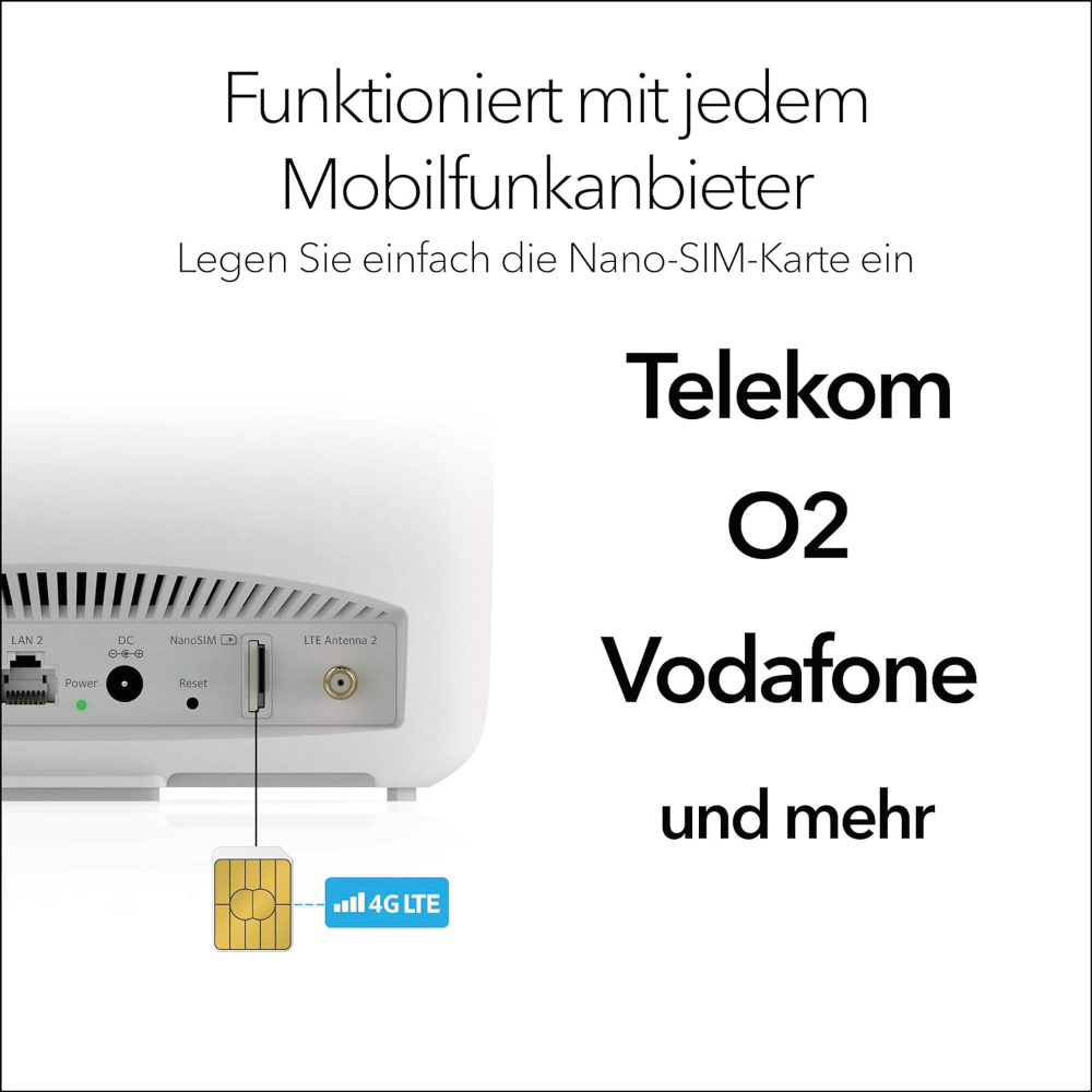 Netgear Orbi LBR20 4G LTE WLAN CAT18 Router bis 1.200 MBit/s AC2200 Tri-Band