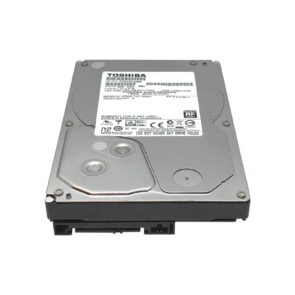 Toshiba 2TB Interne Festplatte DT01ACA200 3,5 Zoll HDD SATA 6Gb/s 7200RPM 64MB