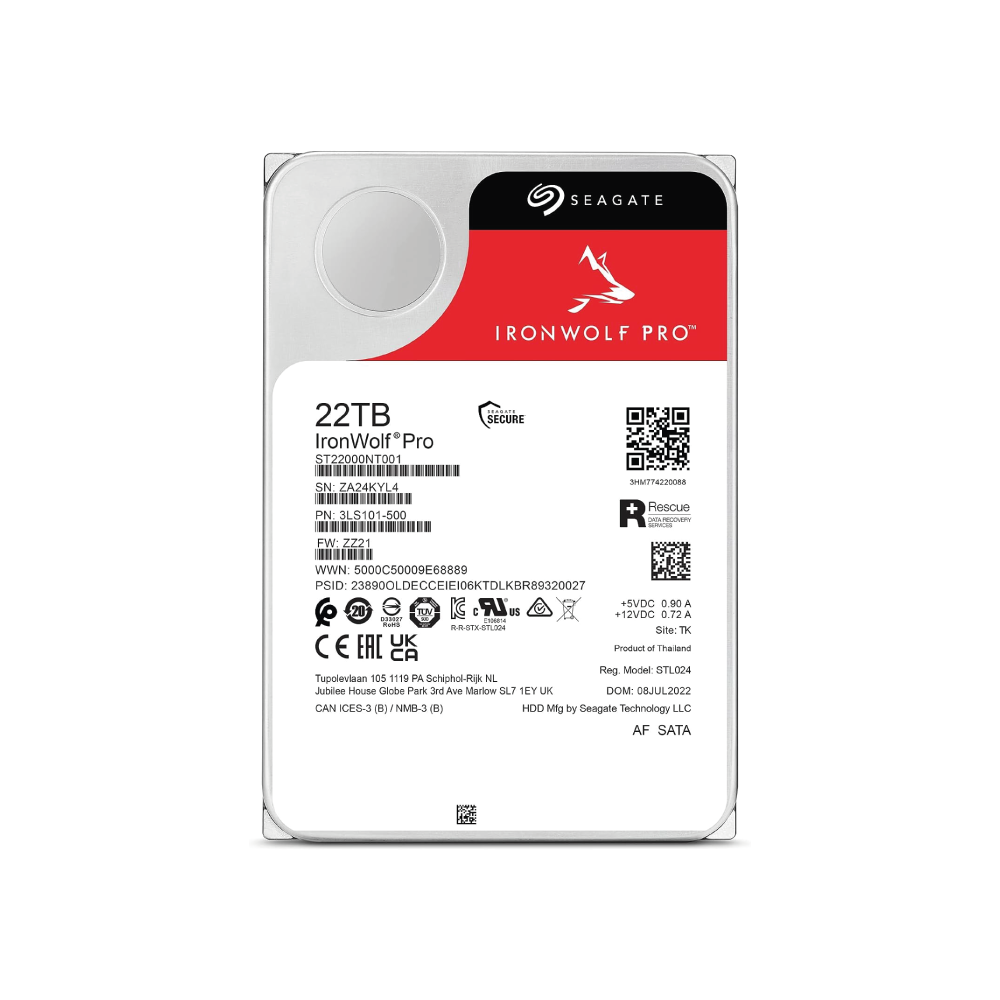 Seagate IronWolf Pro 22TB Interne Festplatte ST22000NT001 3,5 Zoll HDD SATA3