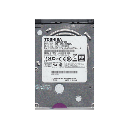 Toshiba 500GB Interne Festplatte MQ01ABF050 2,5 Zoll HDD SATA 6Gb/s 5400rpm