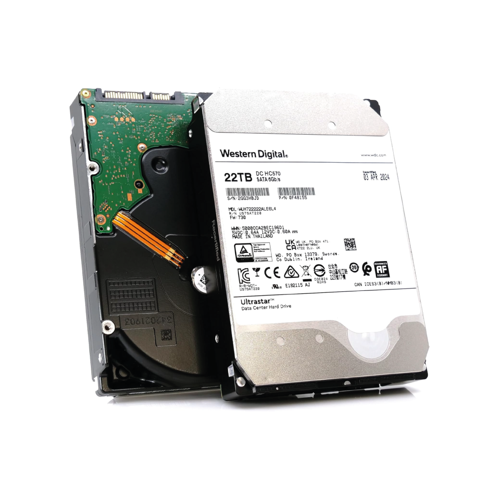WD Ultrastar DC HC570 22TB Interne Festplatte WUH722222ALE6L4 3,5 Zoll HDD 512MB