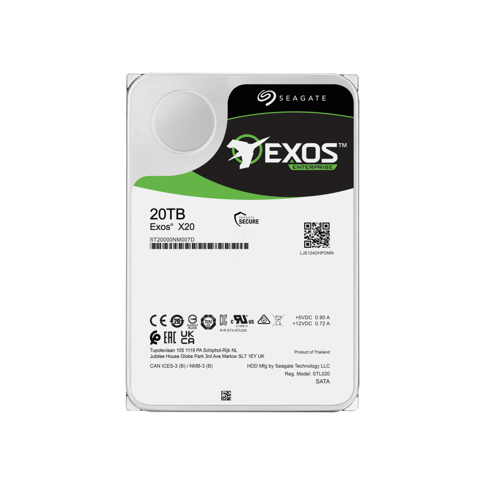 Seagate Exos X20 20TB Interne Festplatte ST20000NM007D 3,5 Zoll HDD SATA 6Gb/s