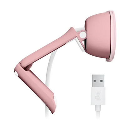 Logitech Brio 100 Webcam Full HD für Meetings und Streaming 1080p 42mm - Rosa