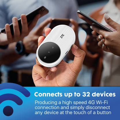 ZTE U10 Mobiler Router Hotspot 4G WiFi CAT4  287Mbps für bis zu 32 Geräte weiss