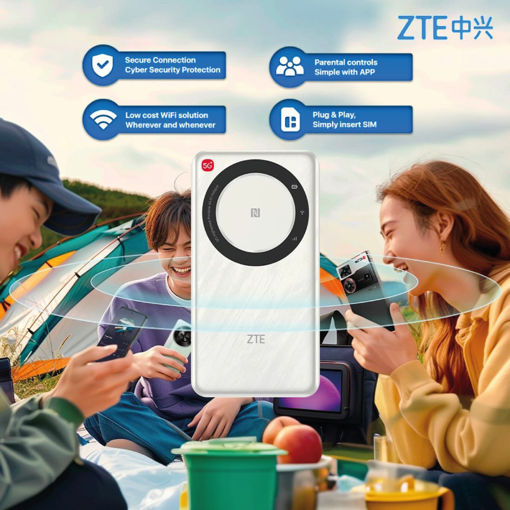 ZTE U30 Air Router Mobiler WiFi 5G Hotspot tragbar Dualband - weiss