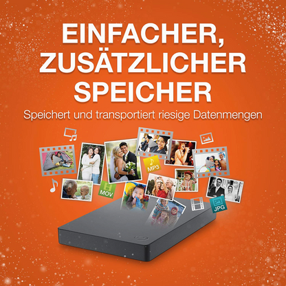 Seagate Basic Externe Tragbare Festplatte 160GB/250GB71TB 2,5 Zoll USB 3.0 Grau