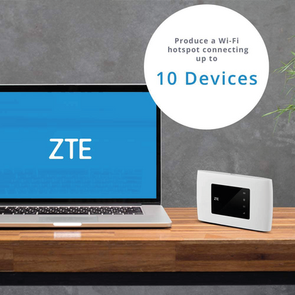 ZTE MF920U Mobiler Router Cat4/4G LTE Hotspot 150Mbit/s 2000mAh Akku - weiß