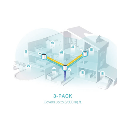 TP-LINK Deco X55 Router 3er Pack Home Mesh WiFi System AX3000 WLAN 6 - weiss