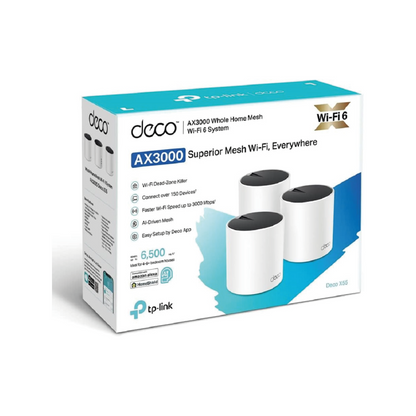 TP-LINK Deco X55 Router 3er Pack Home Mesh WiFi System AX3000 WLAN 6 - weiss