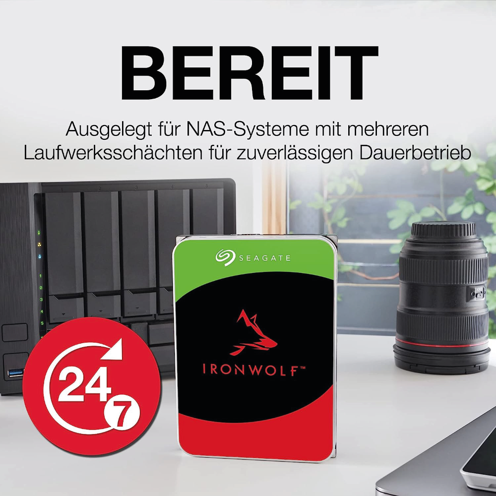 Seagate IronWolf NAS 12TB Interne Festplatte ST12000VN0007 3,5 Zoll HDD SATA3