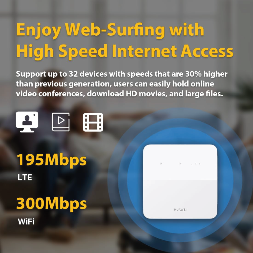 HUAWEI Router B320-323 4G WiFi WLAN CAT4 LTE 300 Mbit/s - Weiß