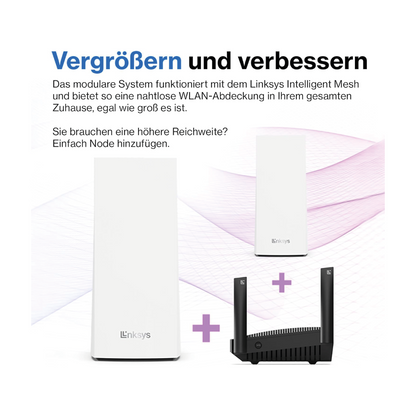 Linksys Velop MX8400 Router WLAN Mesh-WiFi (AX4200) WiFi 6 System 2er Pack