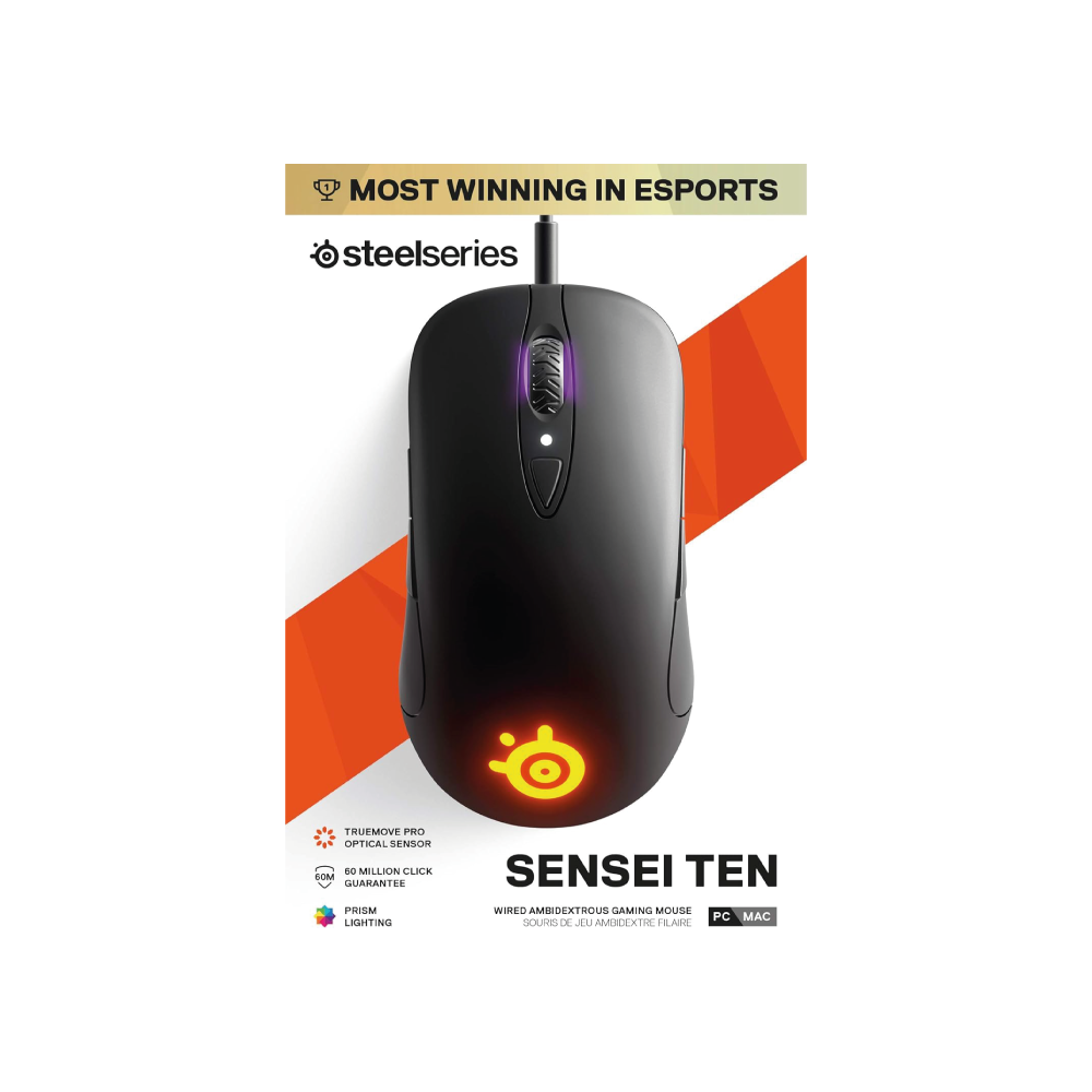SteelSeries Sensei Ten Gaming Maus TrueMove Pro Optic. Sensor 18.000 CPI schwarz B-Ware