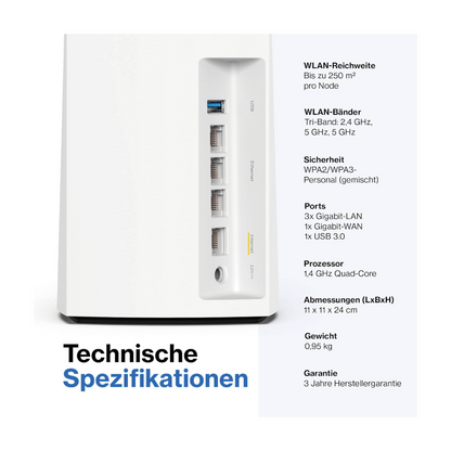 Linksys Velop MX8400 Router WLAN Mesh-WiFi (AX4200) WiFi 6 System 2er Pack