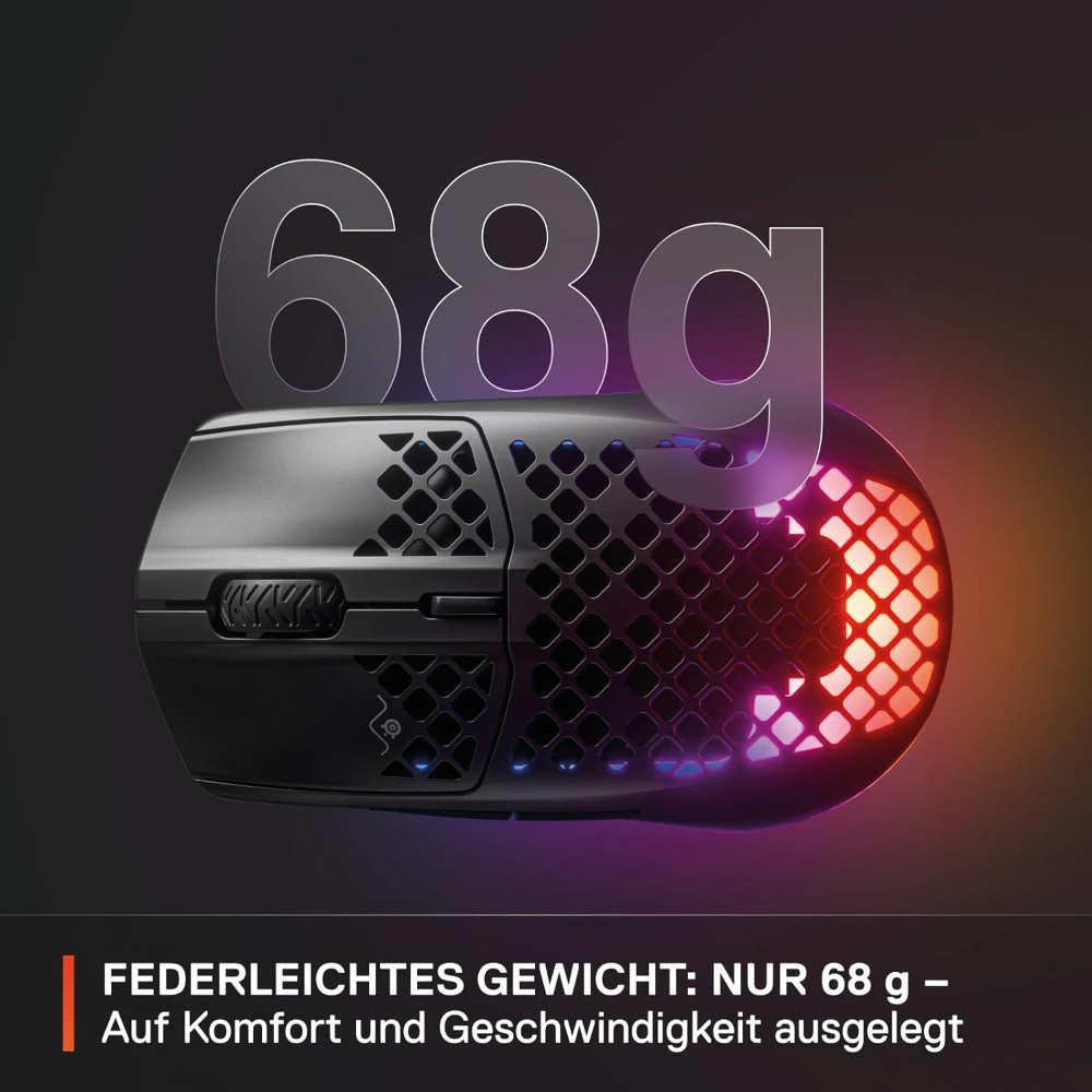 SteelSeries Aerox 3 Wireless RGB Gaming Maus 18.000 DPI TrueMove Air-Sensor