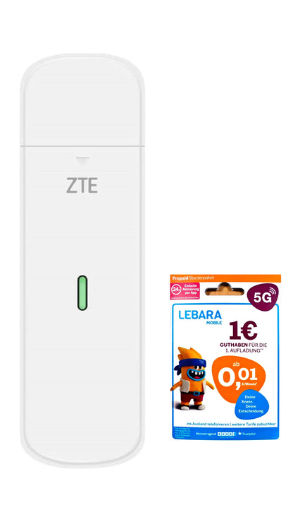 ZTE MF833U1 Surfstick LTE CAT4/4G USB-Dongle 150 Mbit/s inkl. Lebara SIM Karte
