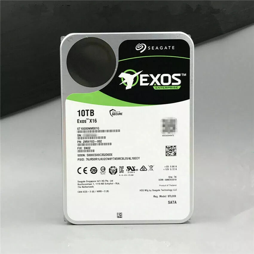 Seagate Exos X16 10TB Interne Server Festplatte ST10000NM001G 3,5 Zoll HDD SATA