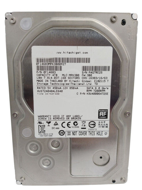 Hitachi Ultrastar 7K4000 4TB Interne Festplatte HUS724040ALE640 3,5 Zoll HDD