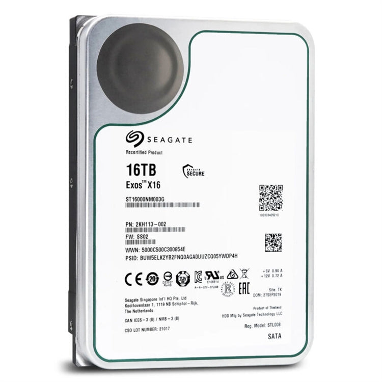 Seagate Exos X16 16TB Interne Festplatte ST16000NM003G 3,5 Zoll HDD SED SATA3