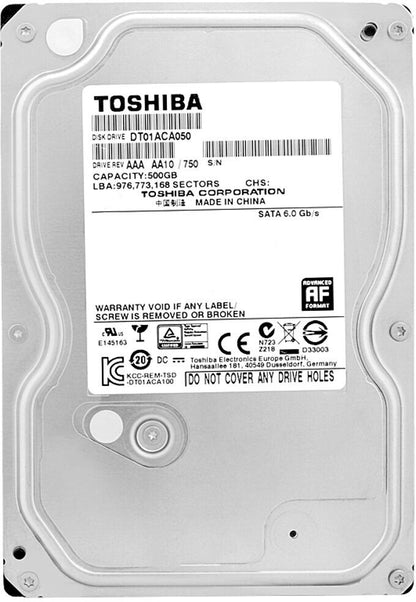 Toshiba 500GB Interne Festplatte DT01ACA050 3,5 Zoll HDD SATA 7200RPM 32MB Cache