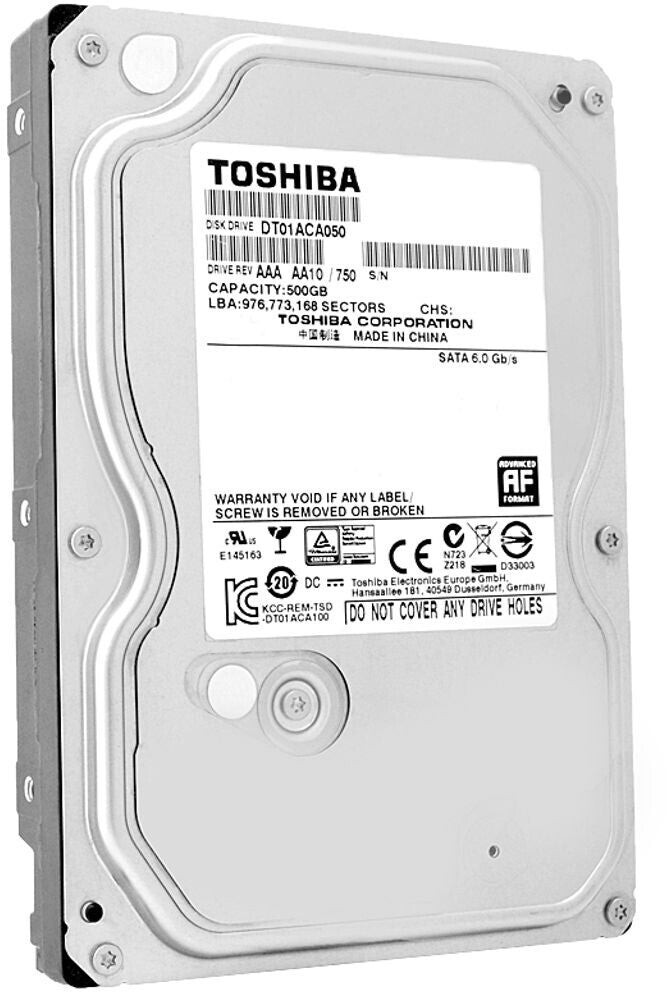 Toshiba 500GB Interne Festplatte DT01ACA050 3,5 Zoll HDD SATA 7200RPM 32MB Cache