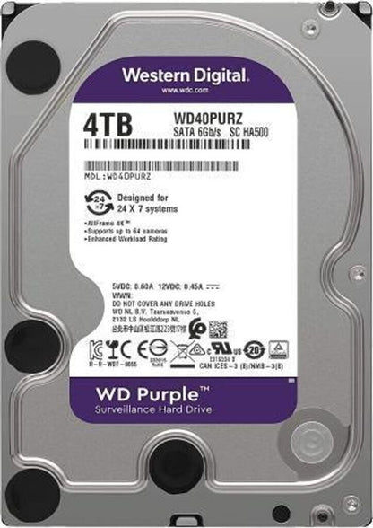 Western Digital WD Purple 4TB Interne Festplatte WD40PURZ 3,5 Zoll HDD SATA6Gb/s