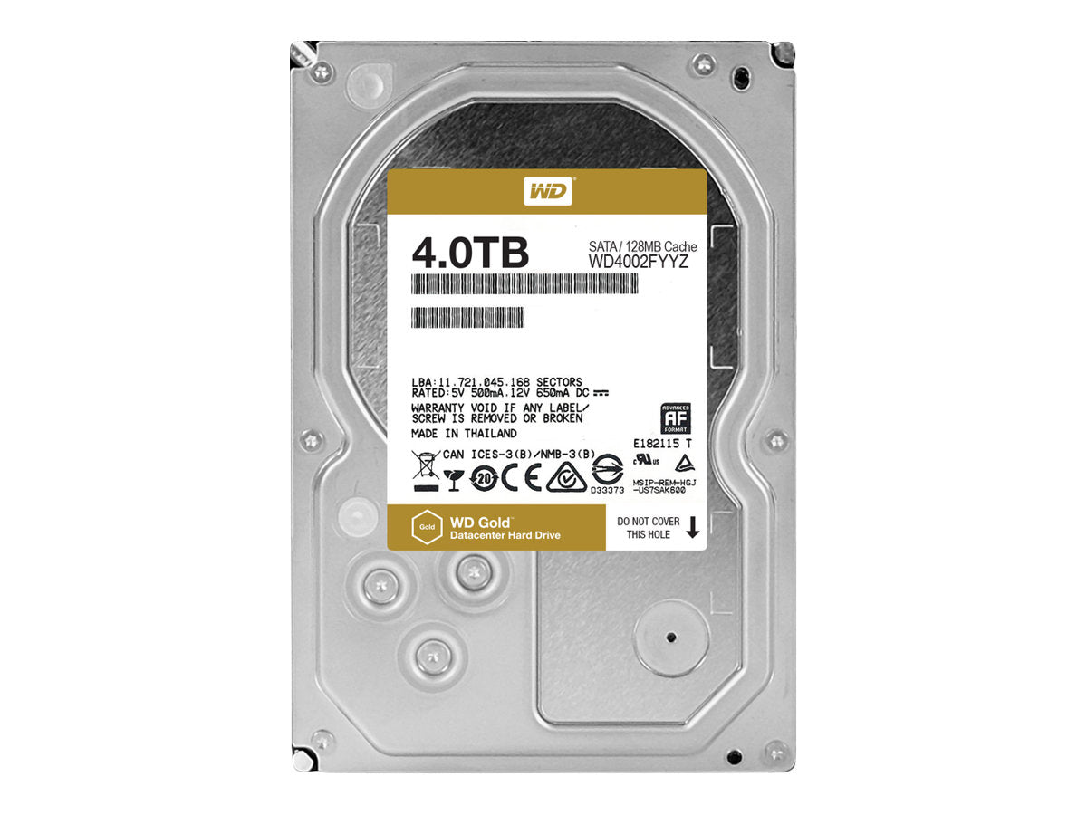 Western Digital WD Gold 4TB Interne Festplatte WD4002FYYZ 3,5 Zoll HDD SATA3